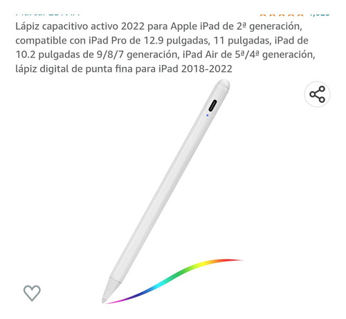 Cargador Inalambrico Recargable Y Lápiz De 2gen Para iPad 