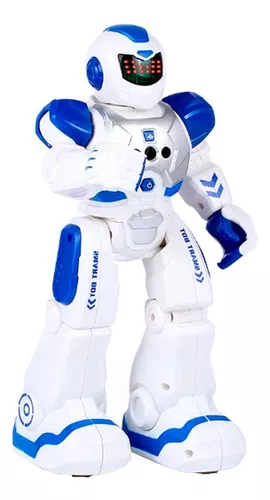 Robot Inteligente A Control Remoto Juguete Didáctico Blanco con Azul