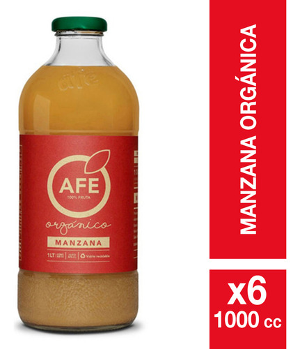 Jugo Botella Afe Manzana Organica 6x1000cc