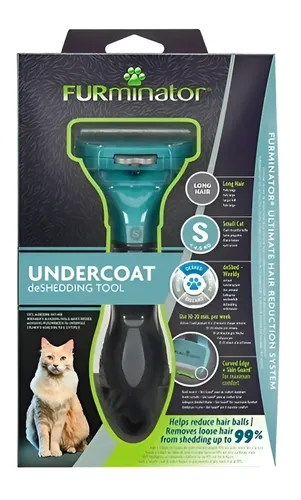 Escova Furminator Gatos Pelo Longo Pequeno Cor Azul-celeste
