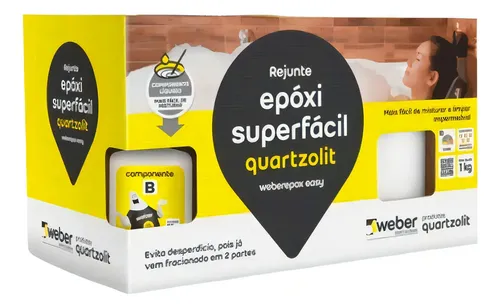 Foto real de Rejunte Epoxi Superfacil Quartzolit 1kg Branco