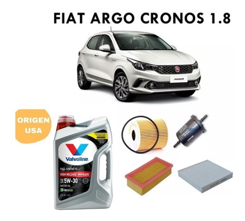 Kit De 4 Filtros Fiat Argo Cronos 1.8+valvoline 5w30 Dexos2