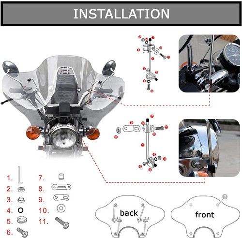 Parabrisas Universal Para Motocicleta Windshield Fairing
