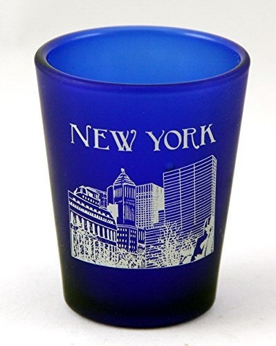 Vaso De Chupito Esmerilado Azul Cobalto De Nueva York, Ee. U