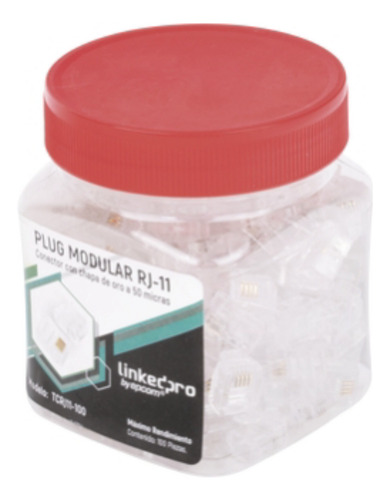 Bote Con 100 Piezas De Plug Modular Tipo Rj11 De 4 Contactos