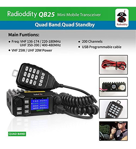 Radioddity Qb25 Transceptor De Cuatro Bandas 25 W /10 W