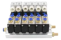 Comprar Bloco Manifold Pneumático Cu002F 6 Válvulas 5u002F2 Vias 1u002F4 Ac220vl