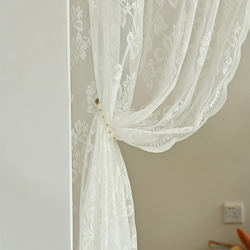 Cortina De Encaje Floral Ventana De Tul Cortina 150x200cm