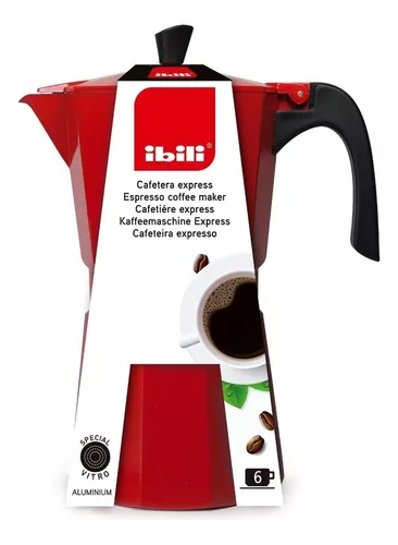 Cafetera Aluminio Induccion Roja 6 Tz - Ibili - 623206.. con Ofertas en  Carrefour