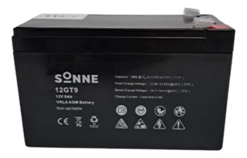 Batería Para Ups Sonne 12v 9ah 12gt9 Agm (gel)