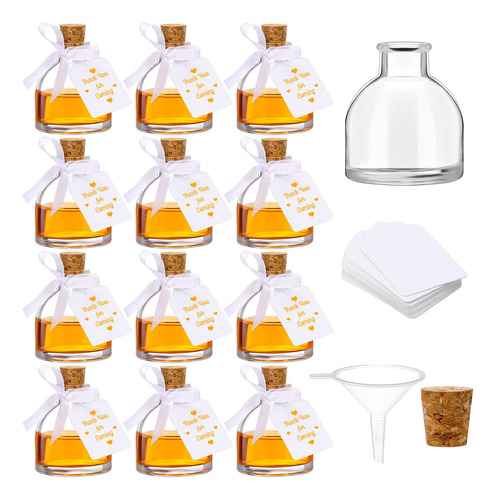 12 Piezas Mini Botellas De Licor De Vidrio Juego De