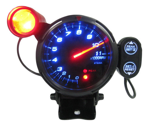 3.5 Tacómetro Kit De Medidor Led Azul 11000 Rpm Con