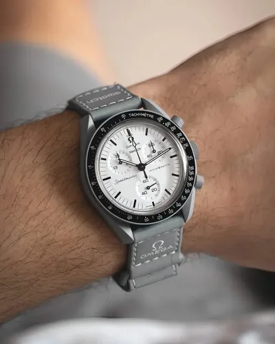 Relógio Omega X Swatch Moonswatch Moonphase Preto Sem Caixa