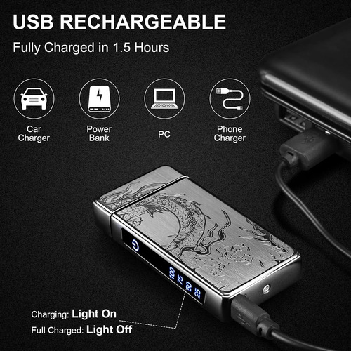 Encendedor Electrónico , De Doble Arco, Recargable Por Usb,