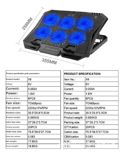 --n191 - Ventilador Con Soporte Base De Radiador Para Comput