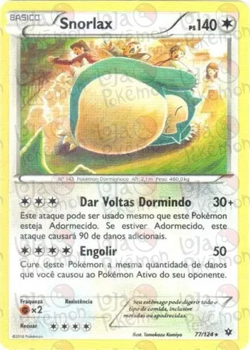 Carta Pokémon Snorlax Dourado Reinado Arrepiante Original