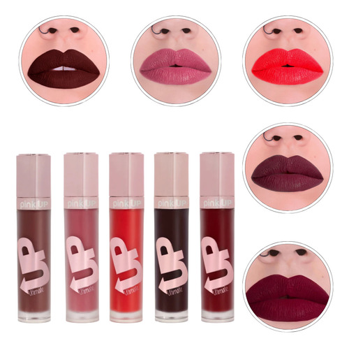 Pink Up Kit De 5 Labiales Ultimate De Larga Duración Kit Mud Blush Coral Mauve Roast