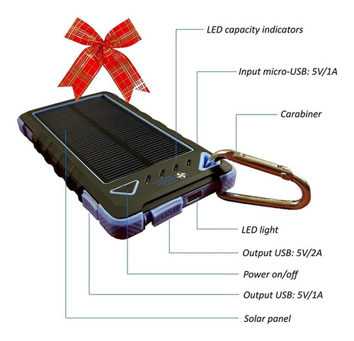 Telefono Celular Solar Plugin 8000mah Dual Usb Mejor Golpe