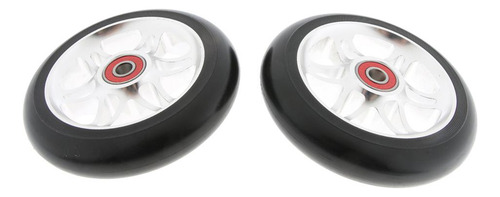 2 Piezas Rueda Scooter Parte Reempalable Multiusos Plata