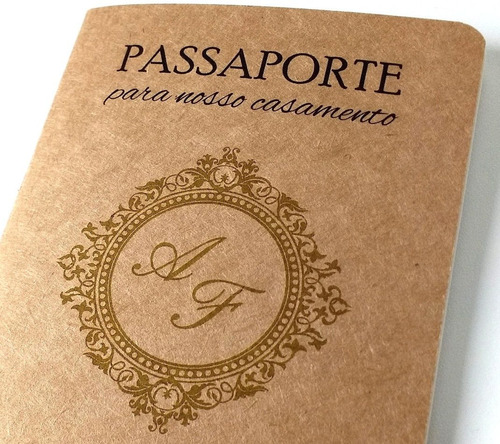 Convites Casamento Noivado Passaporte Passagem | 50 Unid