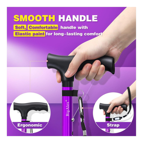 Bigalex Plegable Para Caminar Para Ancianos Ajustables Y Con