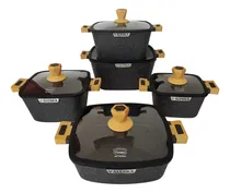 Comprar Juego De Ollas Cuadrada Valeska  10 Pcs Roca Volcanica