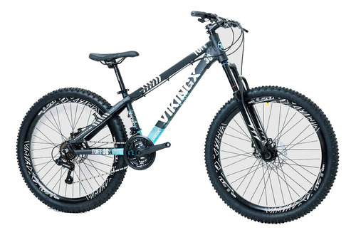 Bicicleta  vikingx VikingX Tuff 30 aro 26 21v freios de disco mecânico câmbio Shimano cor preto/azul-celeste