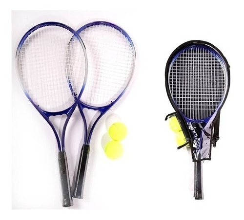 Set De 2 Raquetas Tenis Con Funda Y Pelotas Dencar 8001 Toys