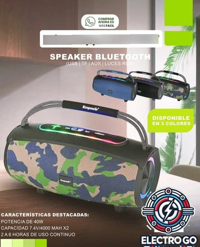 Parlante Portatil Speaker B-tooth Ecopower 40w Ep 2305 Negro