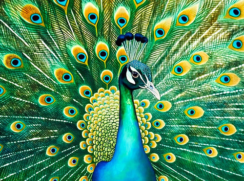 Cross & Glory Emerald Peacock Jigsaw Puzzle - Rompecabezas P