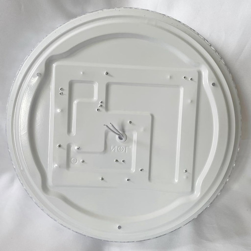 Plafon Acrílico Redondo Brilhante Led Tipo Cristal 3 Cores M Estrutura Branco 110v/220v