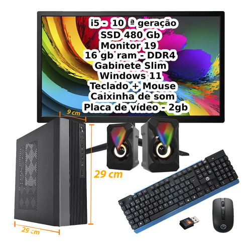 Cpu Mini Completo Intel Core I5 10a 16gb Ssd 480 W11 Plvídeo