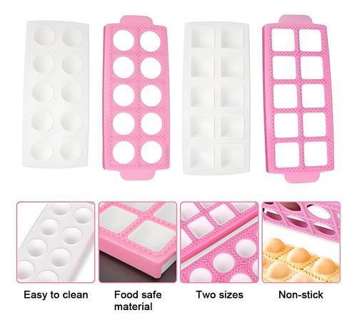 Moldes Para Pasta En U, 2 Unidades De Ravioles De Silicona P Rosa Corazón