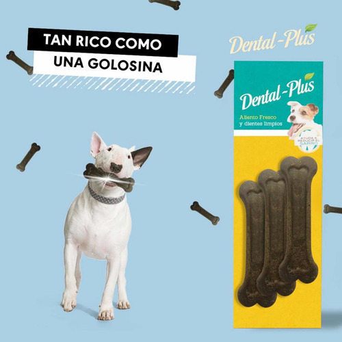 Imagen 3 de 10 de Hueso Dental Plus M Blister Perro Mediano 12-25k Mal Aliento