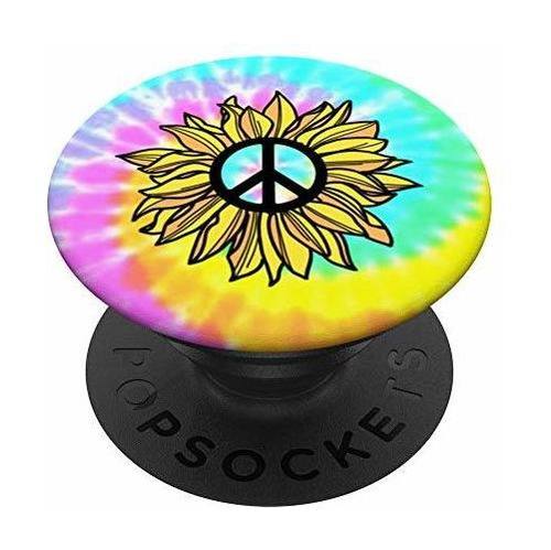 Peace Sign Sunflower Tie Dye Hippie Boho Popsockets F16dv