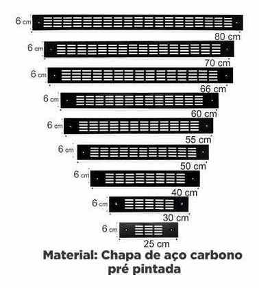 Imagem 4 de 4 de Grade De Ventilação P/ Forno E Microondas Preta 60cm C/ 3 Un