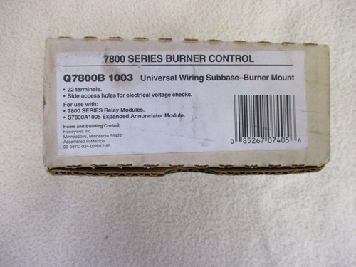 Nib Honeywell Universal Wiring Subbase Burner Mount   Q7 Ssz