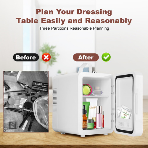 Frigobar Ajust Mini Refrigerador Con Pantalla Y Espejo 4l