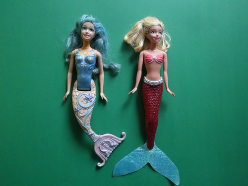 Lote 02  Muñecas Barbie Sirena Mattel  ,2010 / 2005