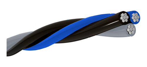 125 Metros - Fio Cabo Triplo Para Poste 25mm-neutro Isolado Cobertura Preto Cinza E Azul