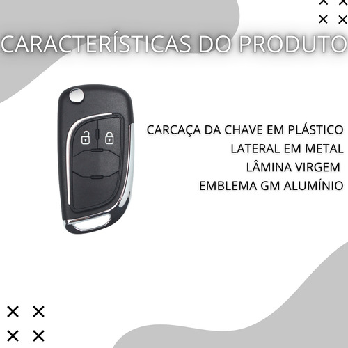 Chave Canivete Compatível Cruze Onix Spin Nova S10 Montana