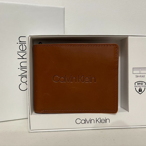 Cartera Calvin Klien Logo Ck Rfid Mens    100% Original