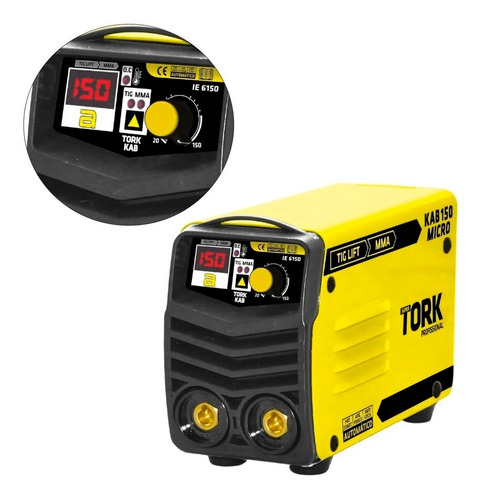Imagem 3 de 6 de Kit Inversor Solda Kab 150micro 220v Tork + Luva Vaqueta Tig