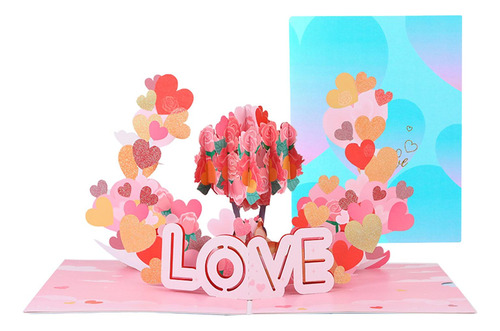 Tarjeta De Felicitación 3d Del Día De Valentín,