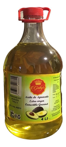 Aceite De Aguacate Extra Virgen Gabys Galon 4l