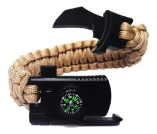 Pulsera Paracord Supervivencia Pedernal Silbato Cortapluma 