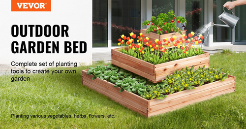 Vevor Cama De Jardín De Madera 44.5 X 44.5 X 20.1 PuLG