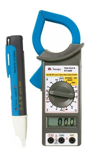 Kit Minipa Amperímetro Et-3200 + Detector Tensão Ezalert I