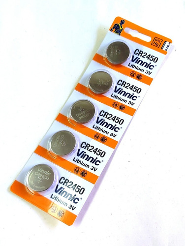 Imagen 3 de 5 de 5x Pilas Cr2450 Vinnic 3v Sensor Alarma Reloj Llaves Blister