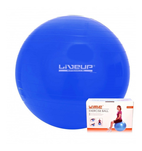 Bola Suiça Para Exercícios 65cm Pilates Azul - Liveup